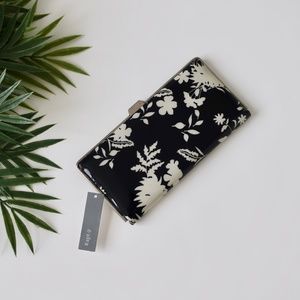 Apt. 9 Black/Cream Floral Clutch Wallet - NWT